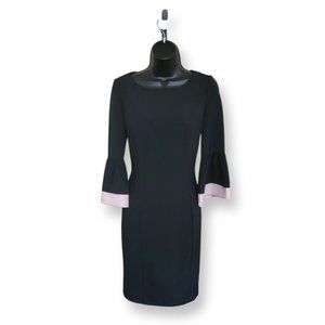 Lauren Ralph Lauren Black Dress with Pink Trimmed Bell Sleeves (6)